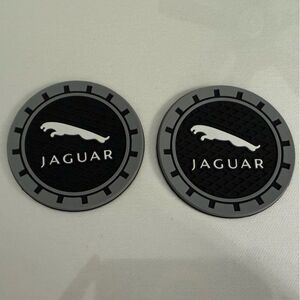 Jaguar Car Cup Coasters in Black and Gray Set of 2 NWT